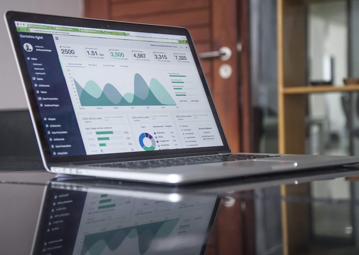 Analytics dashboard showcasing data-driven software projects